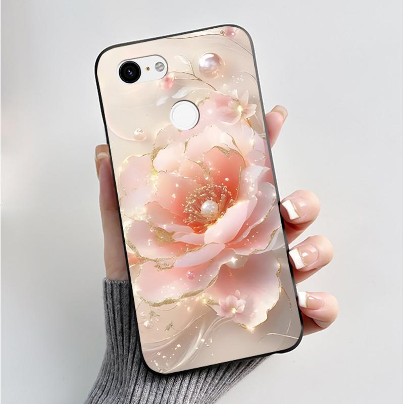 For Google Pixel 3 XL Case Black Bumper Soft TPU Silicone Cover for Pixel 3 XL Phone Cases Pixel3 3XL Butterfly Flower Capa