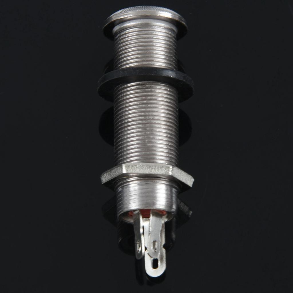 Classy-4X Electric Guitar Jack Chrome Threaded Cylinder Output Input Jack Plug Sockets 1/4 Inch For Electric Guitar