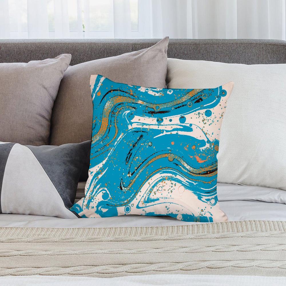 Marbling Texture Pillow Case Short Plush Pillow Covers Sofa Decorative Gift Home Double-sided Printing Cushion Cover