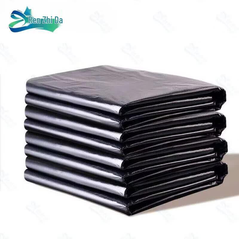 Renzhida Extra Thick Black Flat Top Trash Bags 120x140cm, 500 Bags