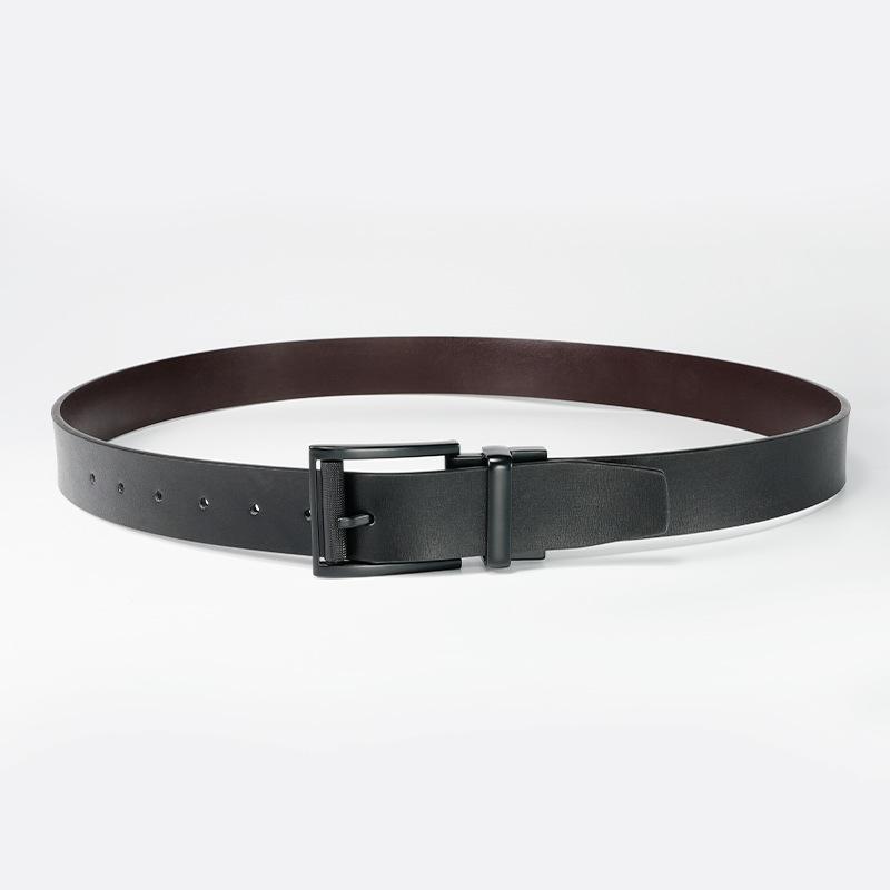 

Мужской ремень с вращающейся пряжкой-пином, универсальный ремень для мужчин среднего и молодого возраста, ремень из коровьей кожи 130cm