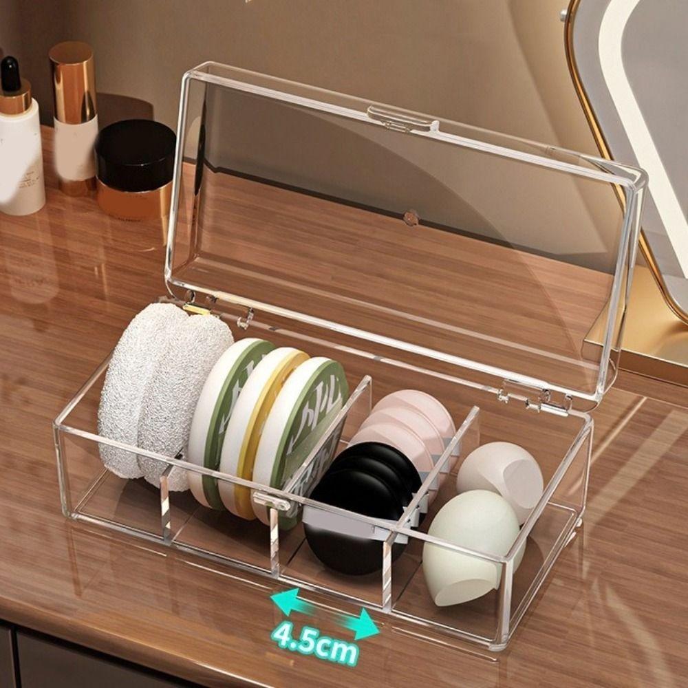 Clear Makeup Brush Holder Plastic Cosmetic Storage Box Durable Transparent Storage Box  Living Room