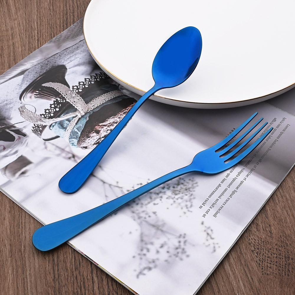 6-teiliges Western Black Geschirr-Besteck-Set Besteck-Set Edelstahl-Besteck Steakmesser Dessertgabel Löffel Geschirr-Set