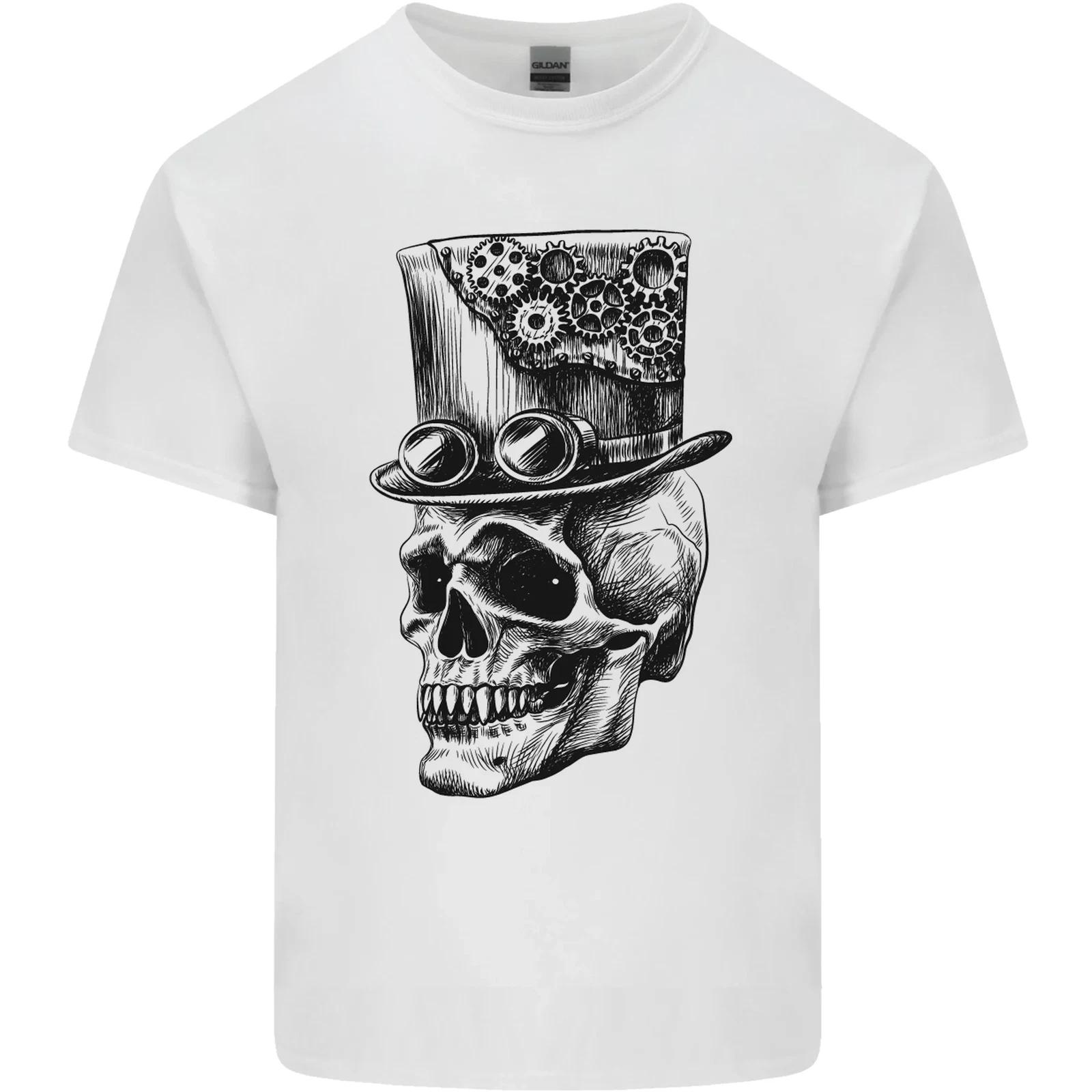

Steampunk Skull With Top Hat Kids T-Shirt Childrens XL