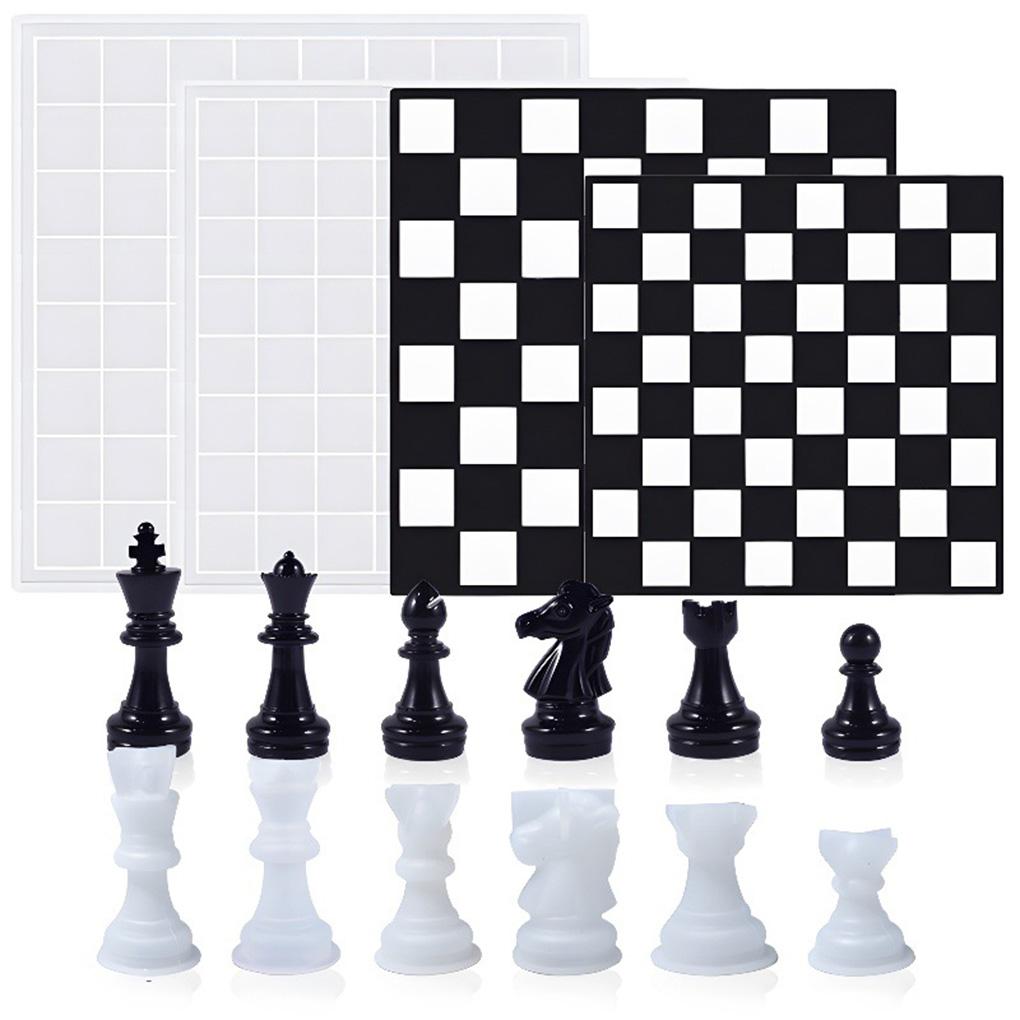 Formă Șah Antiaderentă de Rezervă Stil Modern Simplu Rășină Șahuri Internaționale Artizanat Realizare Formă Accesorii