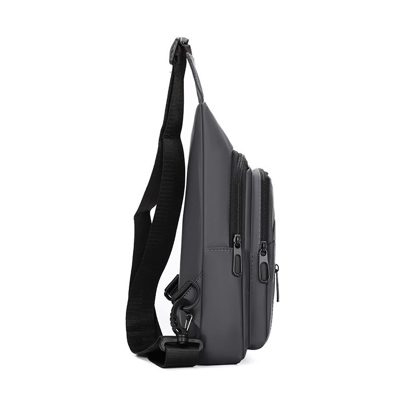 Minimalist Nylon Sling Bag with Multiple Zipper Pockets Casual Crossbody Chest Pack for Daily Travel
