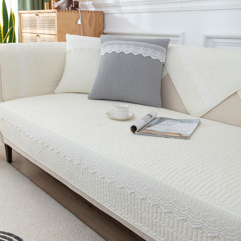 Nordic Simple Sofa Cushion, Four-Season Non-Slip Pure Cotton Seat Cushion, Winter Universal Leather Sofa Cover Cover Cloth Towel