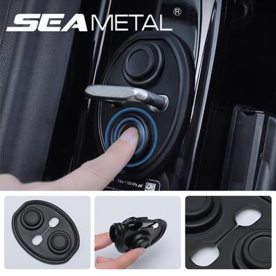 4pcs Car Door Silent Shock Pad Silicone Car Door Lock Anti-collision Protective Cover Shock Pad