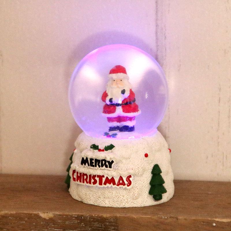 Christmas Light-Up Resin Glass Ball Snow Globe Ornament