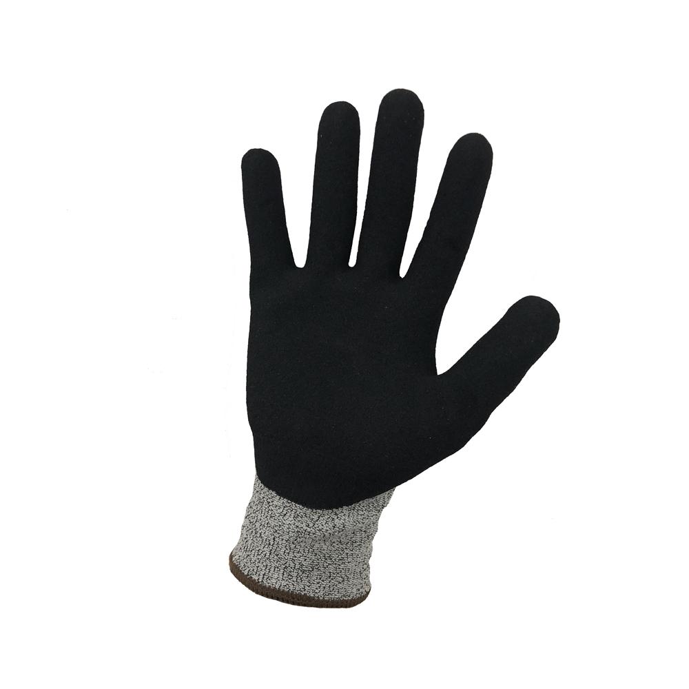 CE EN388 Certified Great Grip Nitrile Coated Construction Gloves Level 5 Anti-Cut Oil Water Resistant HPPE Safety Hand Gloves