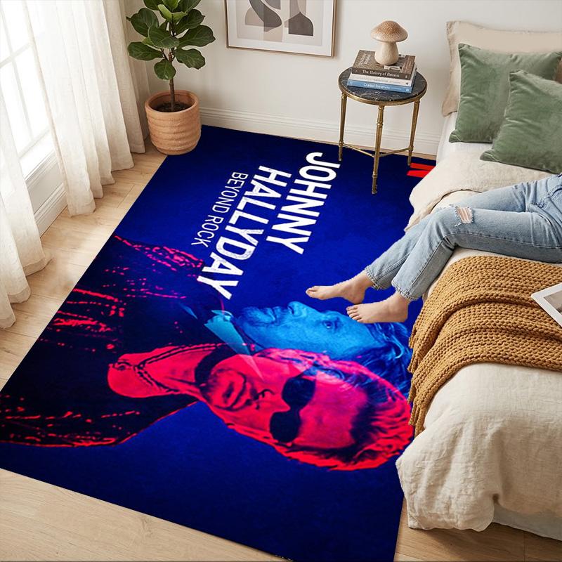 Johnny Hallyday Beyond Rock Living Room Nonslip Area Rug Soft Carpet For Bedroom Game Playroom Sofa Office Home Decor Doormat Christmas Gift C9302670