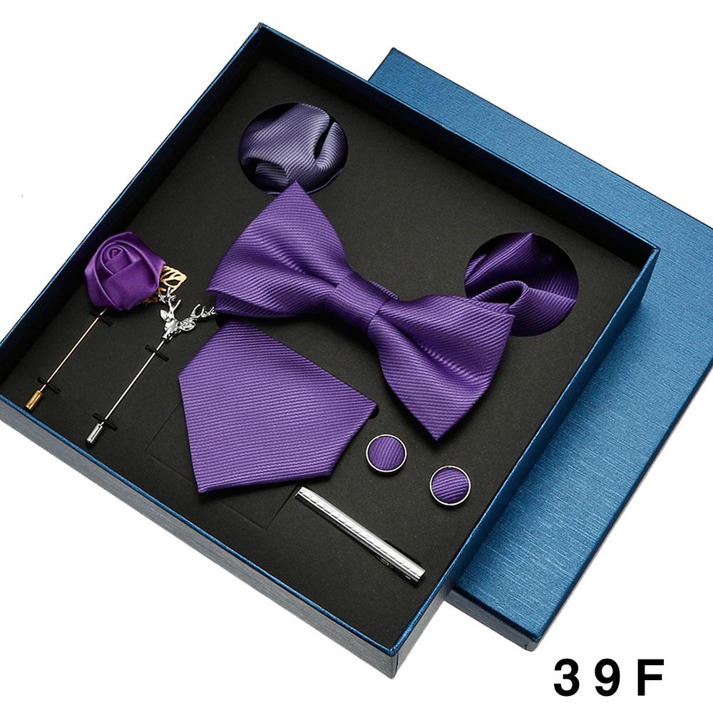 Red Blue Black Classic Tie For Men Pocket Square Cufflinks Sets Mens Solid Color Necktie Party Wedding Gift For Men Neck Tie Set