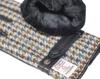 Smartphone Compatible Harris Tweed Leather Combination Brushed Case Gray Houndstooth Belt [Sleeping Sheep] Men's Gloves, Lining, 24cm, Included,
