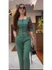Women's Cotton & Linen Two-Piece Shirt Set - Solid Color, Spring/Autumn Fashion