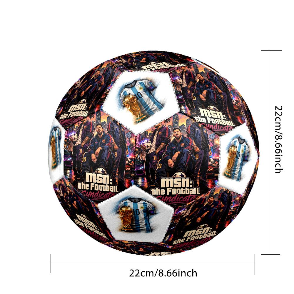 Messi 10 Number Msn Football Syndicate Size 5 Soccer Ball Machine Sewn Indooroutdoor Universal Football Perfect Commemorative Gift For Soccer Lovers