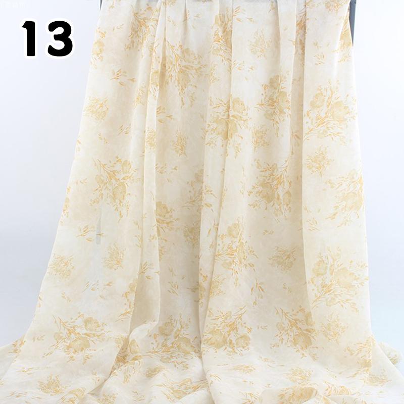 1M 75D Retro Flower Chiffon Fabric Breathable Thin And Light Draped Fairy Designer Fabric For Diy Sewing Summer Dress Shirts