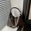 Casual Butterfly Knot Women's Backpack Lightweight Solid Color Tote Bag Soft Pu Crossbody Bag