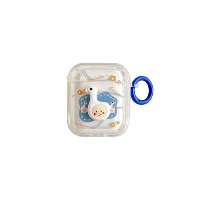 Stereo duck for apple AirPods pro1/1/1 generation bluetooth wireless headset cover cute transparent soft case