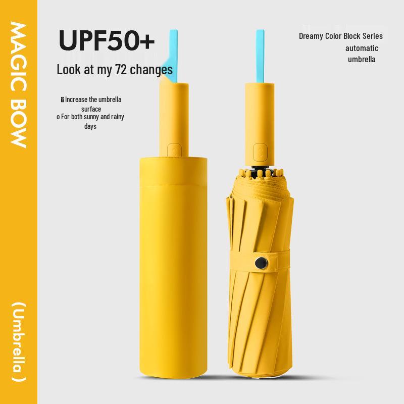 72-Rib Automatic Sun & Rain Umbrella with UV Protection, Large Size, Unisex