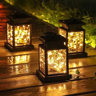 Outdoor Hanging Solar Lantern, Waterproof Rechargeable Decorative Lamp, Copper Wire Candle Light for Outside, Garden, Patio, Yard, Porch Decor