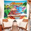 Personalized Curious George Background Tapestry,Custom Name Birthday Party,Multifunctional Wall Decoration for Home Decor,Various Occasions