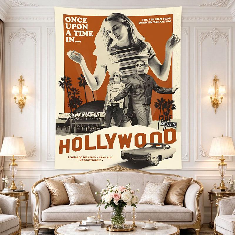Once Upon A Time In Hollywood Retro Orange Movie Poster