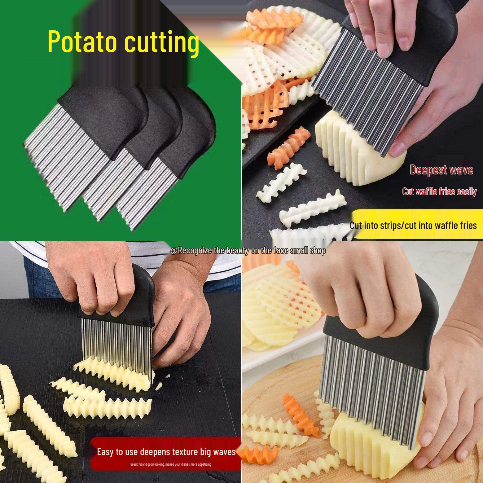Potato Wavy Slicer: Multifunctional Corrugated Vegetable Cutter for French Fries & More