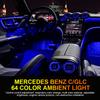 LED Air Conditioning Vent Nozzle Turbo 64 Color Air Outlet Ambient Lamp for Mercedes Benz C-Class GLC X254 2025-25 W206 2025-25