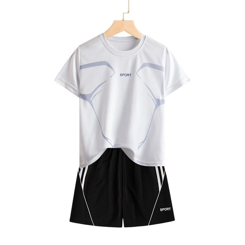 Dubbped Kids Running Clothes Sets Boys Football Jersey Short Sleeve Children Sports Training Uniforms Soccer Jerseys 2-piece Set