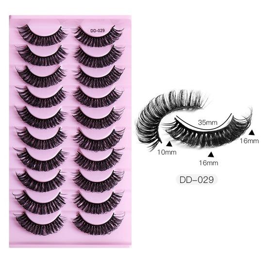 10 Paia Ciglia Finte Russian Strip Lashes Extension Finte Cils Naturel Extension Ciglia D Curl Strip Lashes Trucco Bellezza Ciglia magnetiche
