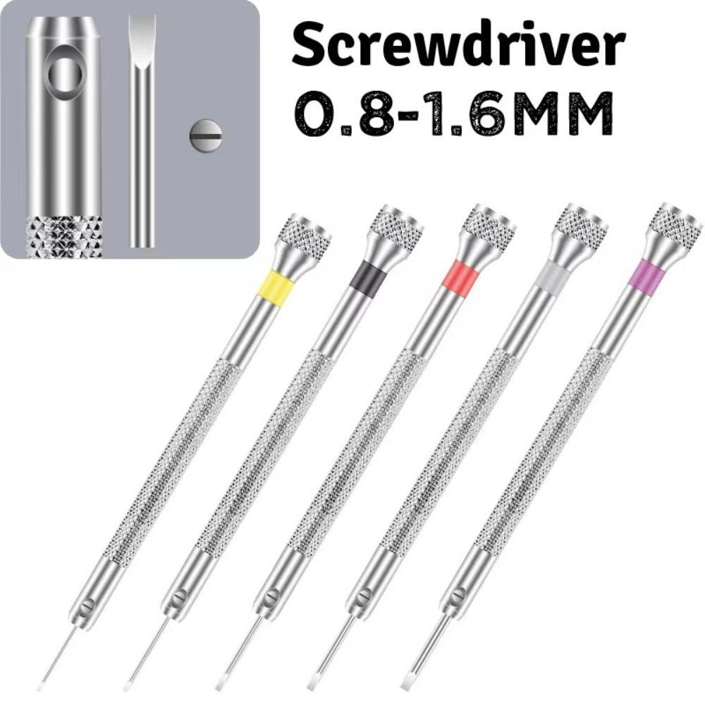 Aluminium Roestvrij Staal Horlogemakers Schroevendraaiers 0,8 mm - 1,6 mm Platkop Horloge Reparatie Schroevendraaier Afneembaar Duurzaam