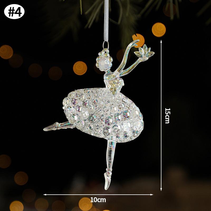 Christmas Pendants Acrylic Sequin Snowflakes Christmas Tree Ornaments Hanging Decoration Xmas New Year Atmosphere Supplies