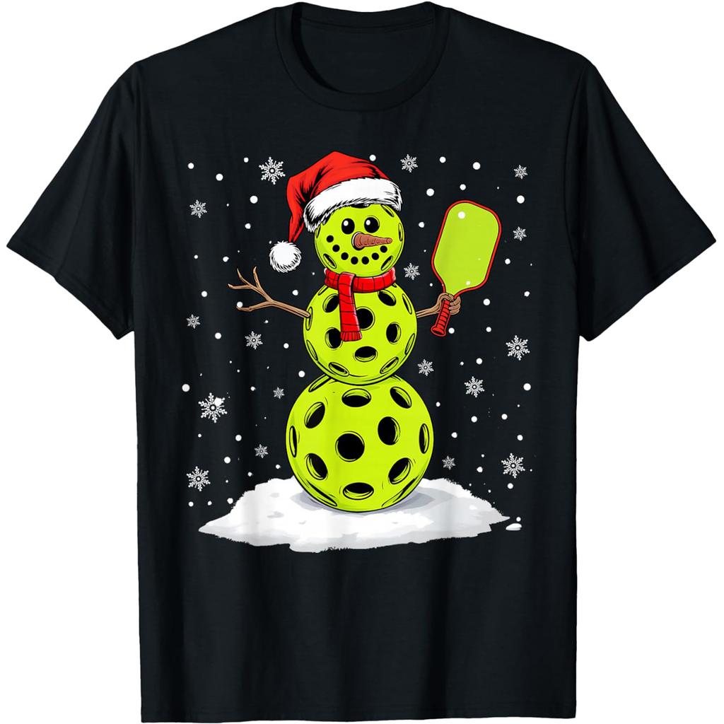 12 Days of Pickleball Christmas Players Season Sport Lover T Shirts Men Streetwear Tee Shirt Short Sleeve Unisex Loose Clothing
