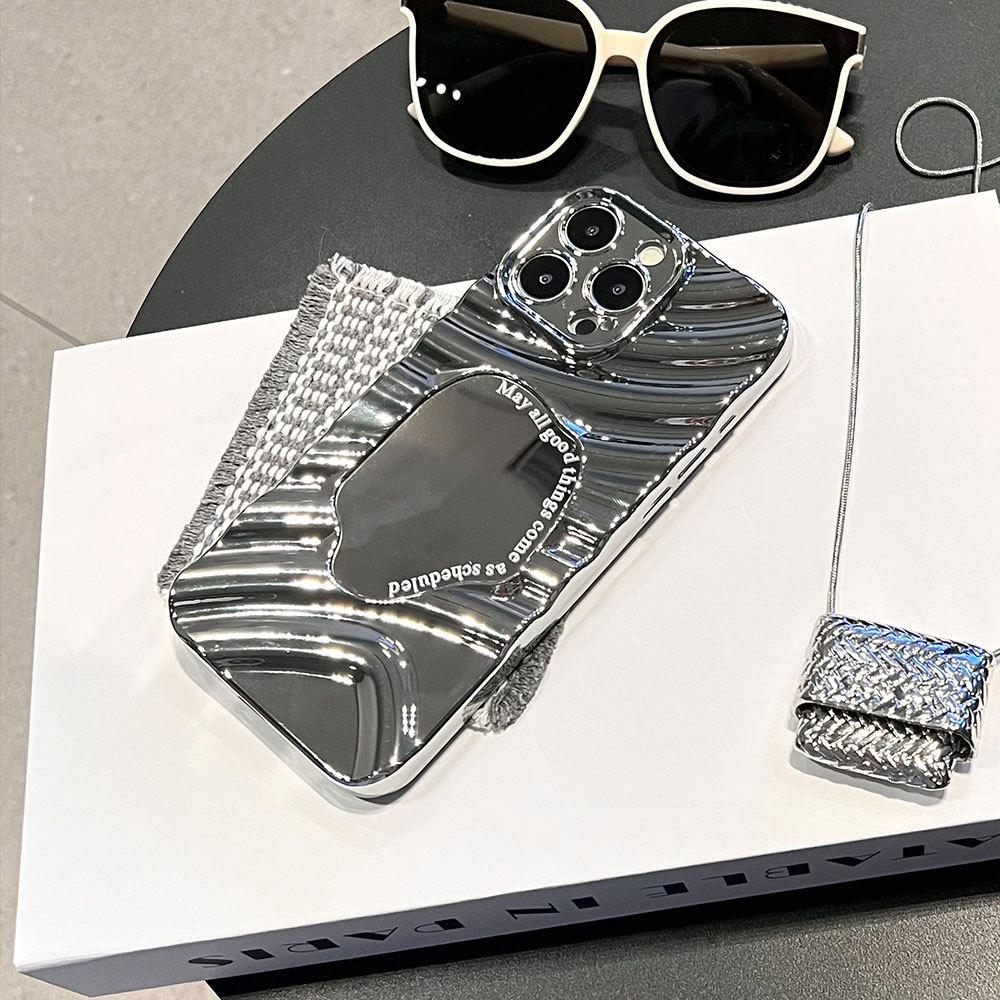 Applicable to Apple 11PRO wave mirror electroplating mobile phone case iPhone11/11 silver all-inclusive anti-drop protective case
