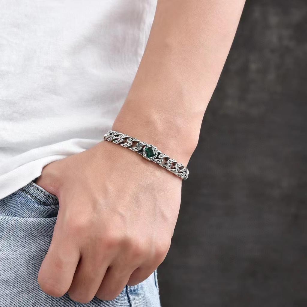 Nový trendy náramek se vzorem vistárie a trávy, vintage modrý princ, elegantní, trendy, pánský módní náramek