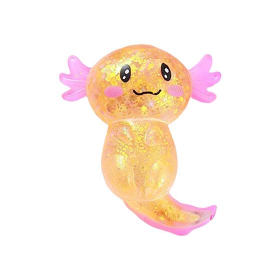 Glitter Salamander Squeeze Toy Stress Relief Cartoon Salamander Sugar Ball Sensory Toy Decompression Clear Animal Fidget Toy