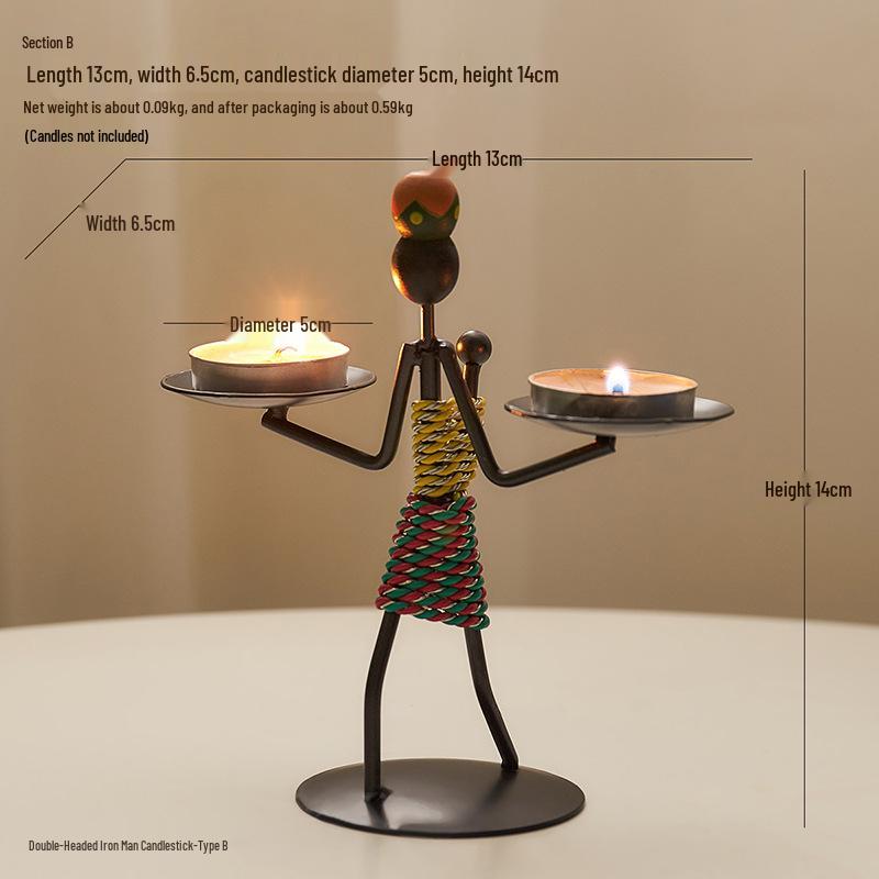 

Винтажный подсвечник в стиле Железного человека для атмосферы ресторана и бара