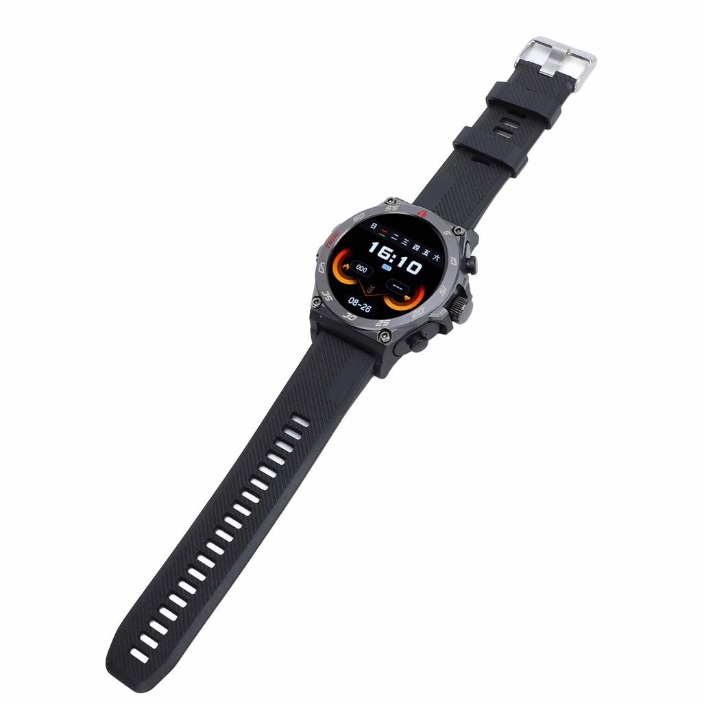 1.53in Smart Watch with Earbuds 2 in 1 Round BT Call Smartwatch with Offline Payment Long Time Standby Music Watch Black