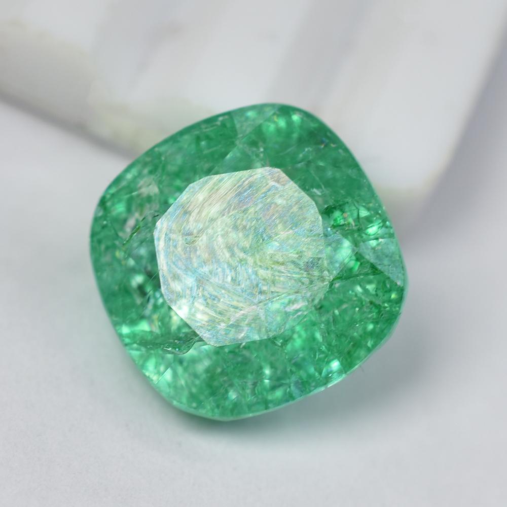 Natural Green Emerald Loose Gemstone Square Cushion 18.70 Ct Colombian for Jewelry Making and Crafts
