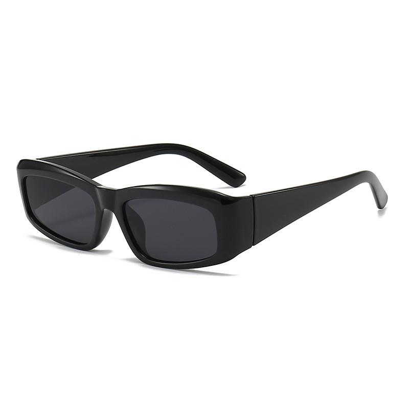 Vintage Small Frame Square Sunglasses Non-polarized Black Frame Grey Lens Fashion Eyewear StyleA