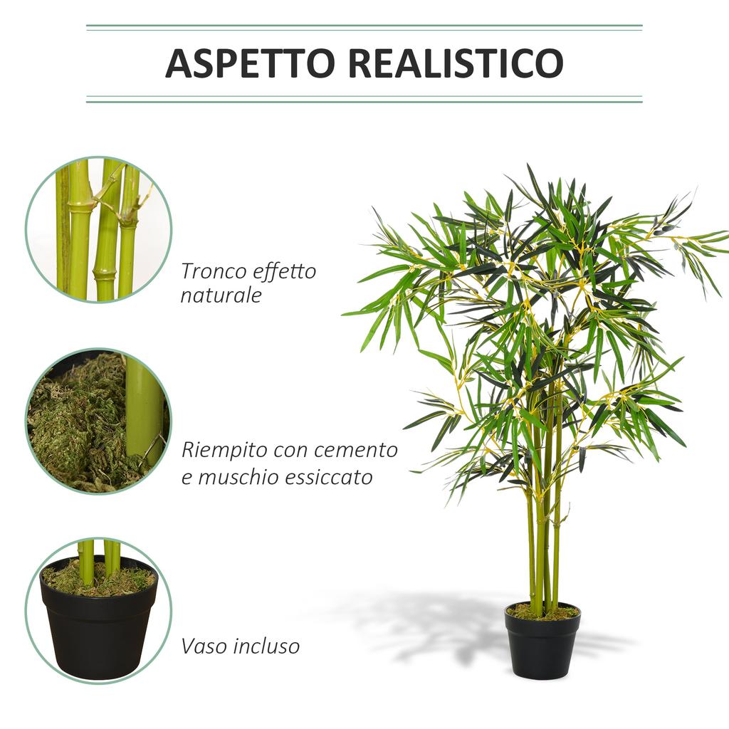 Artificial Bamboo In Pot, Fake Plant Decoration for Indoor and Outdoor, Height 120cm, Green