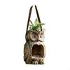 Owl Bird Feeder for Outdoor Hanging Bird Feeder Wild Birds Resin Hanging Feeder Large Wild Feeder for Chickadees P9YB