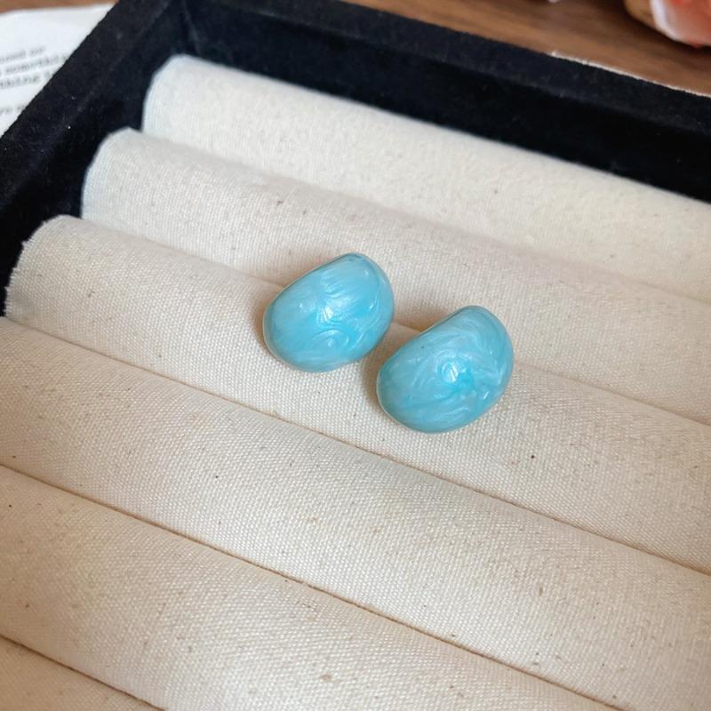Silver needle dripping oil tulip flower fringed earrings spring and summer new stud earrings niche high-end earrings wholesale