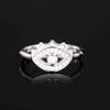 925 Sterling Silver Ring White Rainbow Moonstone CZ Rhodium or Yellow Gold Plated Elegant Women Jewelry