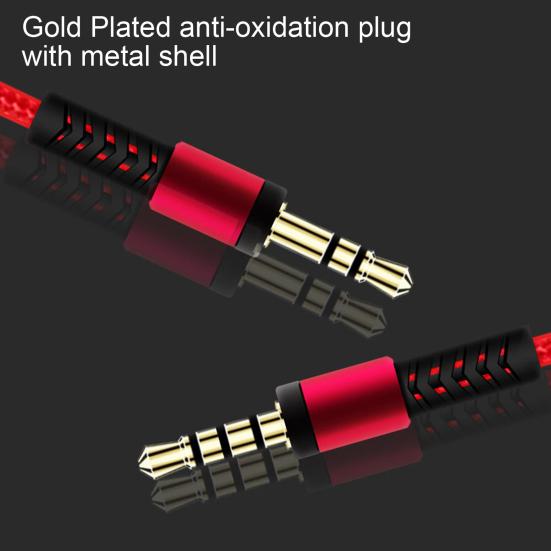 Audio Cable 1.2m Gold Plated Plug Volume Control 3.5mm Male to Male AUX Cord with Mic for Car Speaker