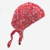 Trifong Bandana Cap Red Cotton Paisley Pirate Hat Quick Dry Sweat Wicking Breathable Summer UV Protection Doo Rag Inner Cap Bicycle Helmet Anti-UV