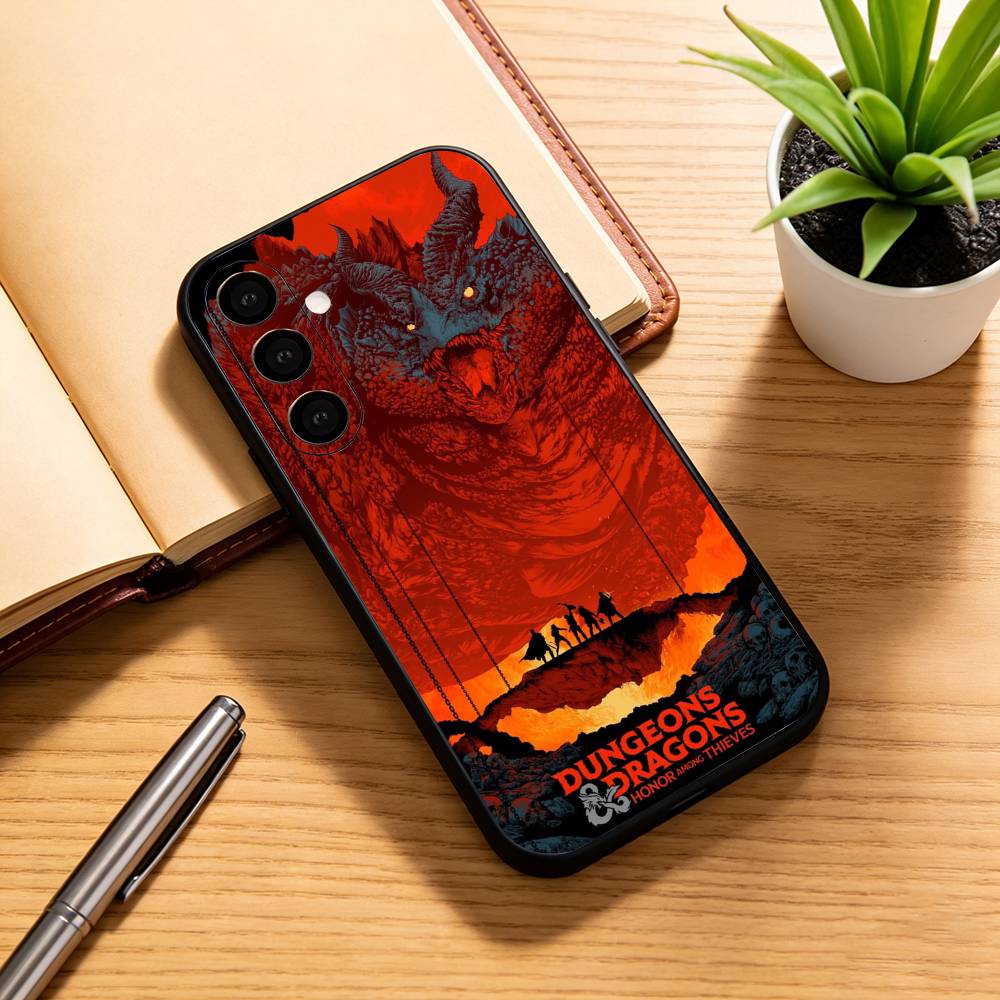 D-dungeons and D-Dragons Phone Case For Samsung Galaxy A73,A72,A71,A70,A53,A52,A51,Others Soft Black Cover