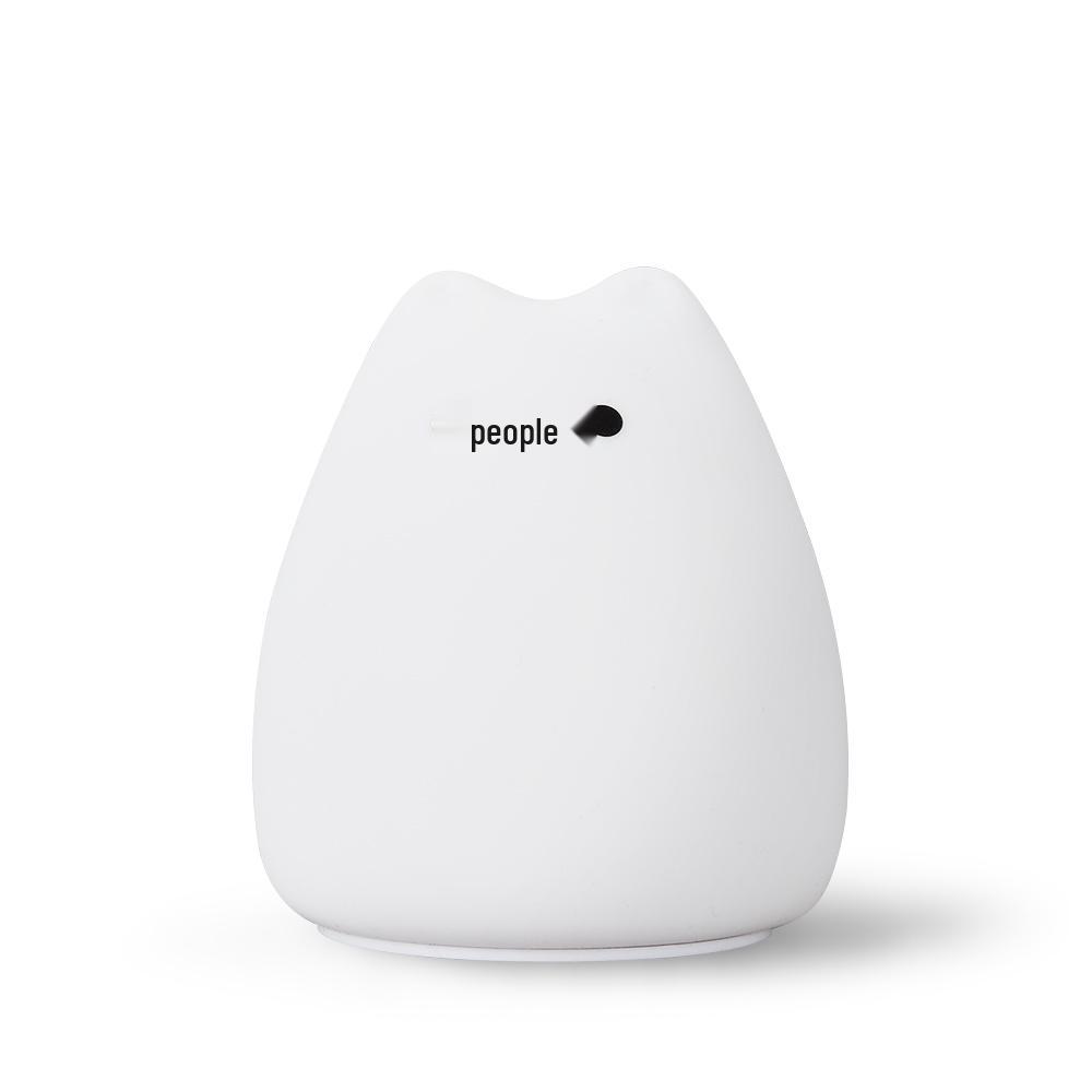 Cute Kitten Silicone Night Light - Eye Protection & Patting Feature for Cozy Atmosphere, Ideal for Dorms and Tables.