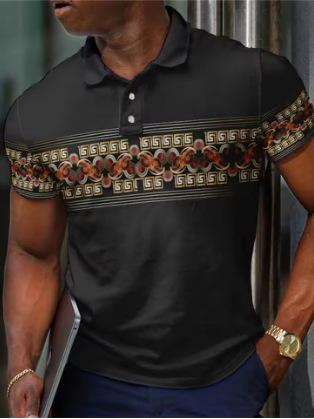 Vintage Race Style Men's Polo Shirt Fashion Summer Short Sleeve 3D Printed Polo Shirt Trend Street