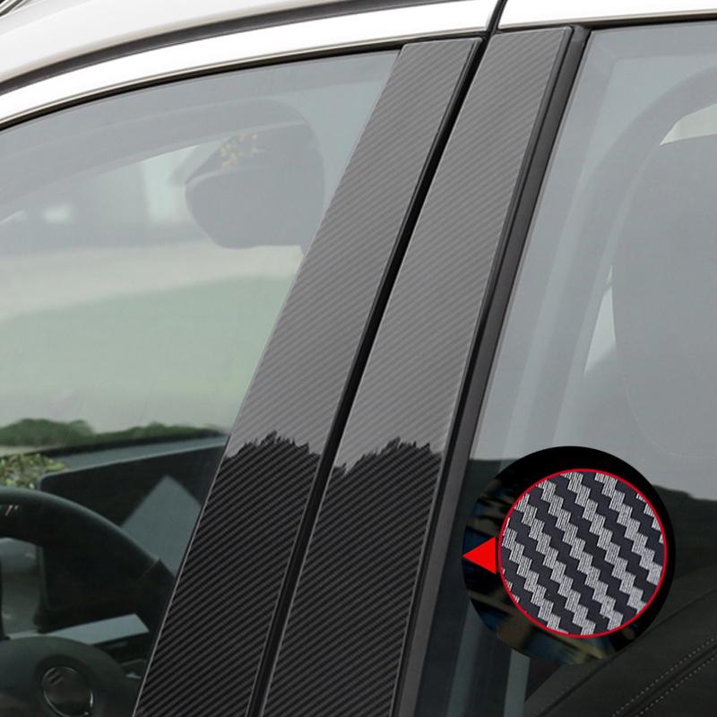 For Toyota landcrus lc 200 2012 model Car Door Window Middle Column Trim Protection PC Black Strip Decoration Sticker
